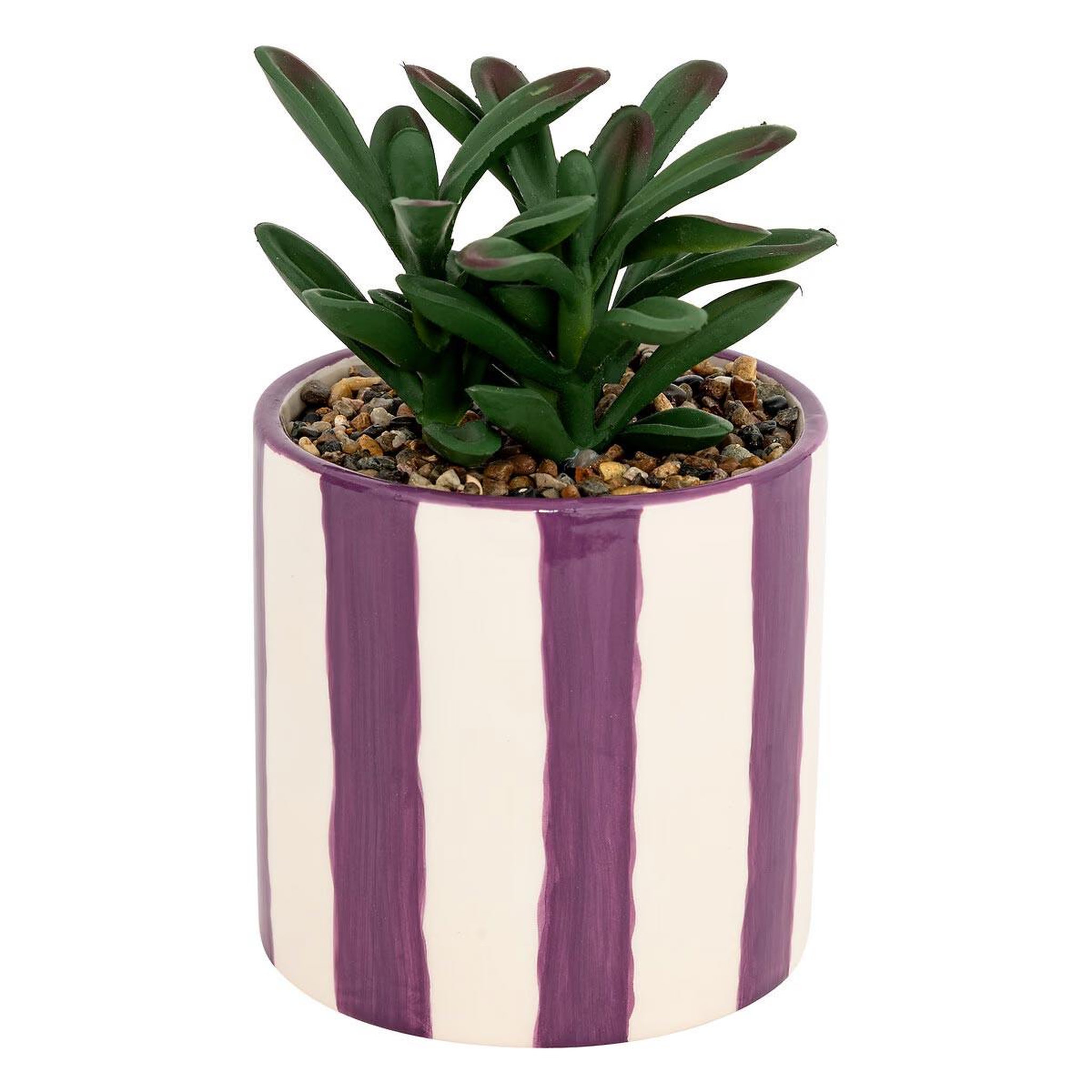 ATMOSPHERA Plante grasse artificielle  deep purple  16cm violet