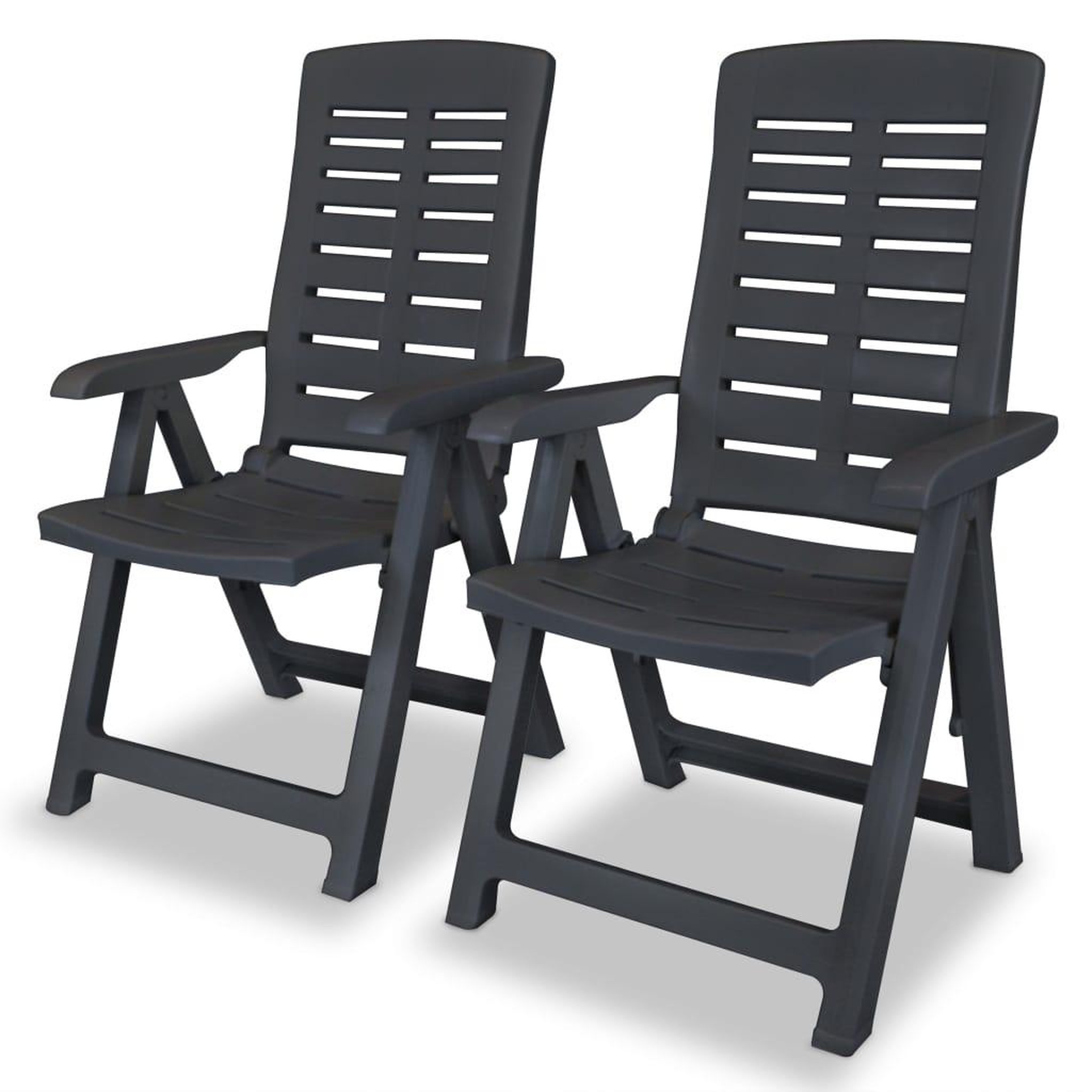 Voir la diapositive 4 : VIDAXL Ensemble de bistro 3 pcs Plastique Anthracite