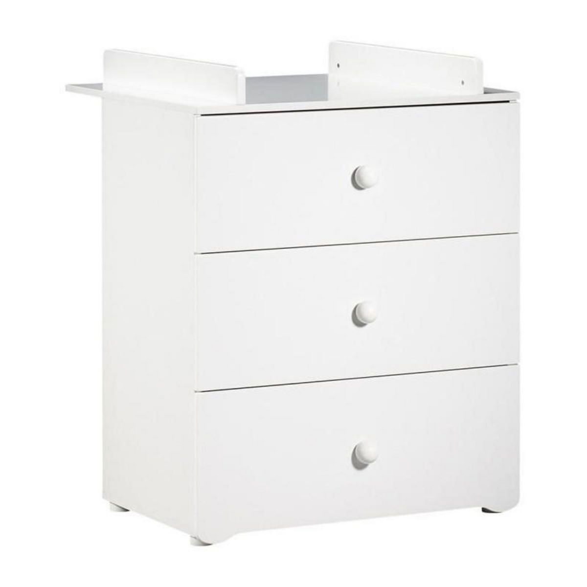 BABY PRICE Chambre bébé duo Basic boule: Lit 120x60, commode a langer - Babyprice - Blanc