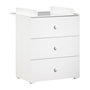 Voir la diapositive 3 : BABY PRICE Chambre bébé duo Basic boule: Lit 120x60, commode a langer - Babyprice - Blanc
