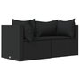 Voir la diapositive 3 : VIDAXL Salon de jardin 3 pcs avec coussins Noir Resine tressee