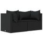 Voir la diapositive 3 : VIDAXL Salon de jardin 3 pcs avec coussins Noir Resine tressee