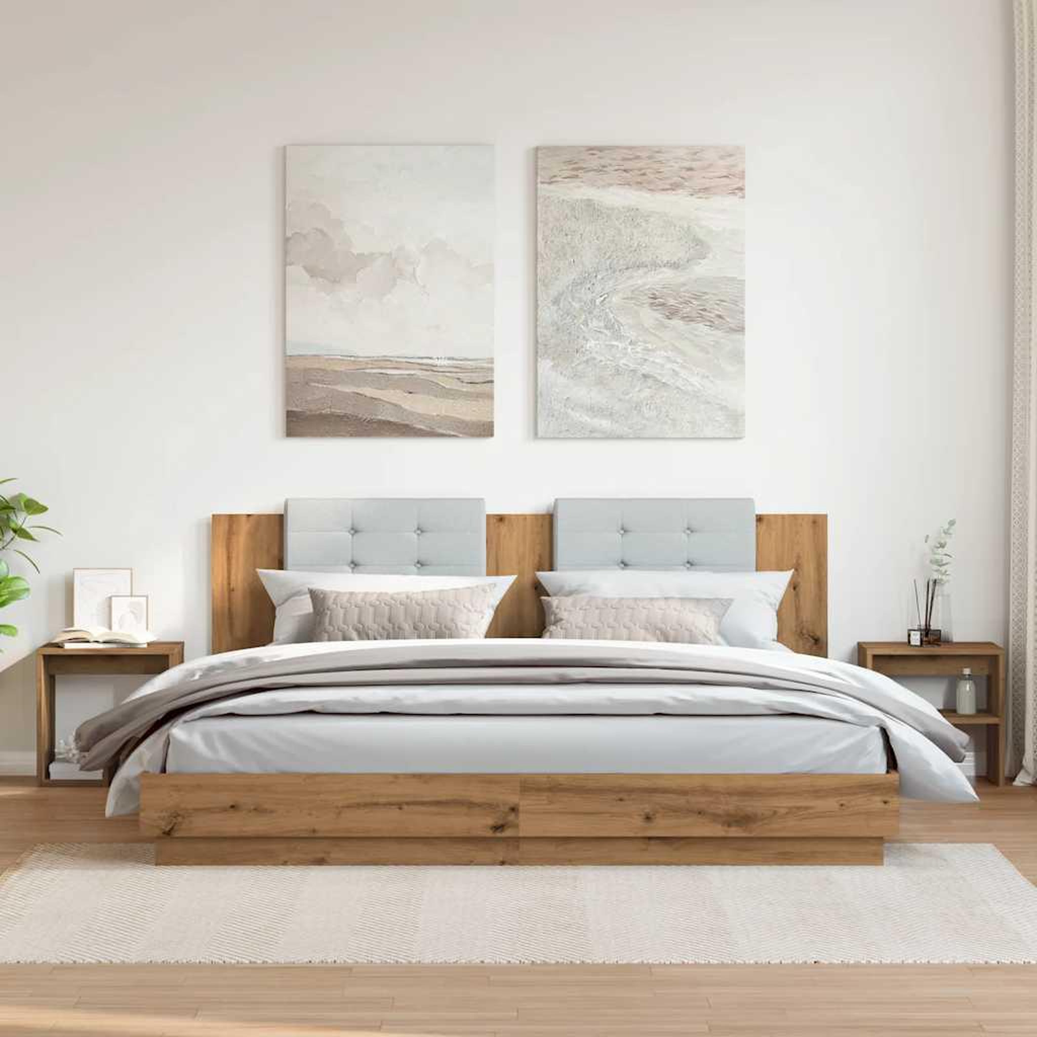 Voir la diapositive 3 : VIDAXL Tables de chevet 2 pcs chene artisanal bois d'ingenierie