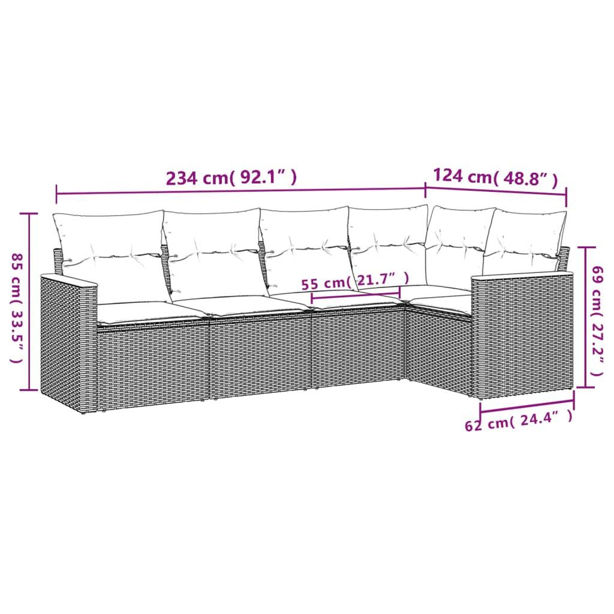 Voir la diapositive 3 : VIDAXL Salon de jardin 5 pcs avec coussins noir resine tressee