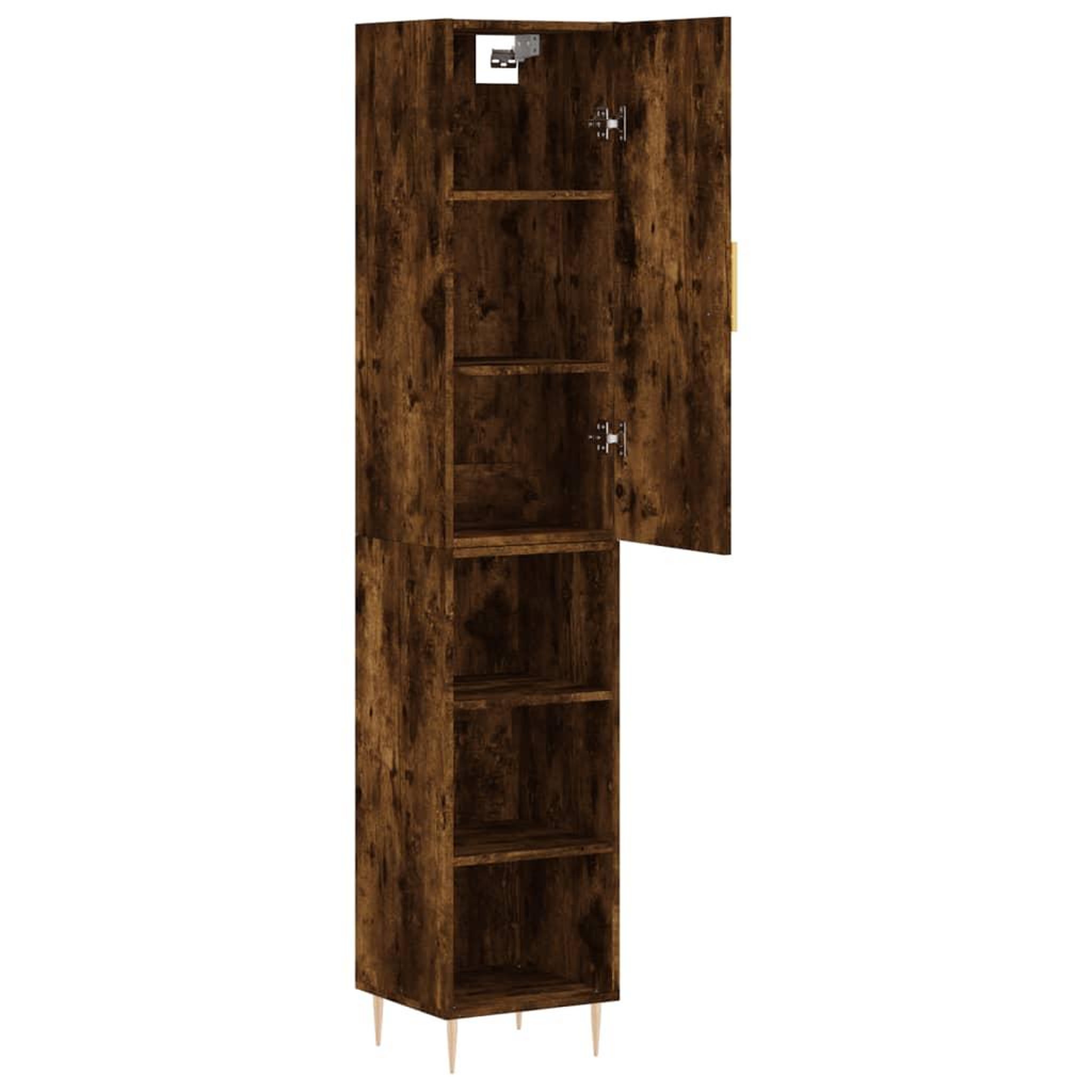 Voir la diapositive 4 : VIDAXL Buffet haut Chene fume 34,5x34x180 cm Bois d'ingenierie