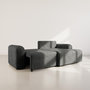 Voir la diapositive 2 : BEST MOBILIER Rebecca - canapé d'angle droit 4 places convertible avec coffre en velours texturé