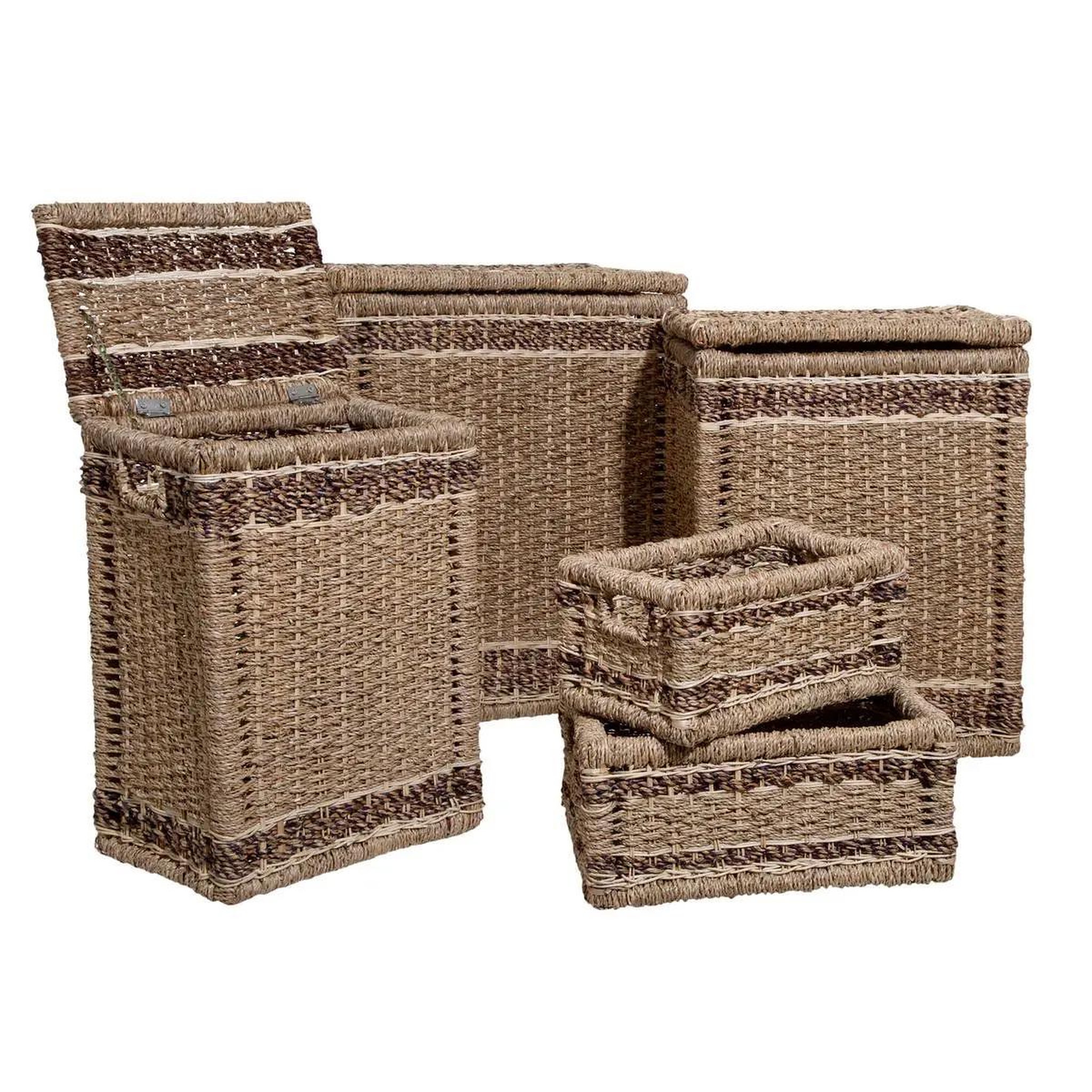 ATMOSPHERA Lot de 5 paniers rangement  tressé  60cm naturel