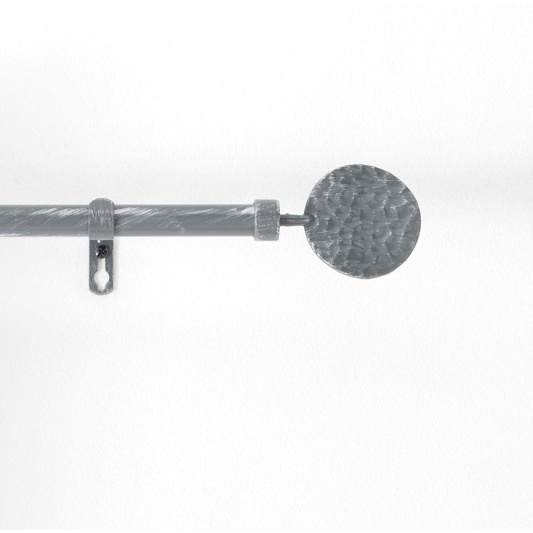 Douceur d'Intérieur Kit de tringle à rideaux extensible disque martelé - l120 /l210 cm - patine gris