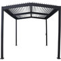 Voir la diapositive 4 : Habitat et Jardin Pergola bioclimatique toit 2 pans  Victoria  en aluminium et métal- 3,5 x 4 m - Gris