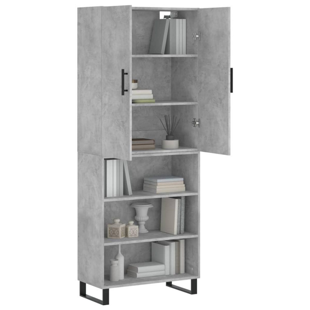 VIDAXL Buffet haut Gris beton 69,5x34x180 cm Bois d'ingenierie