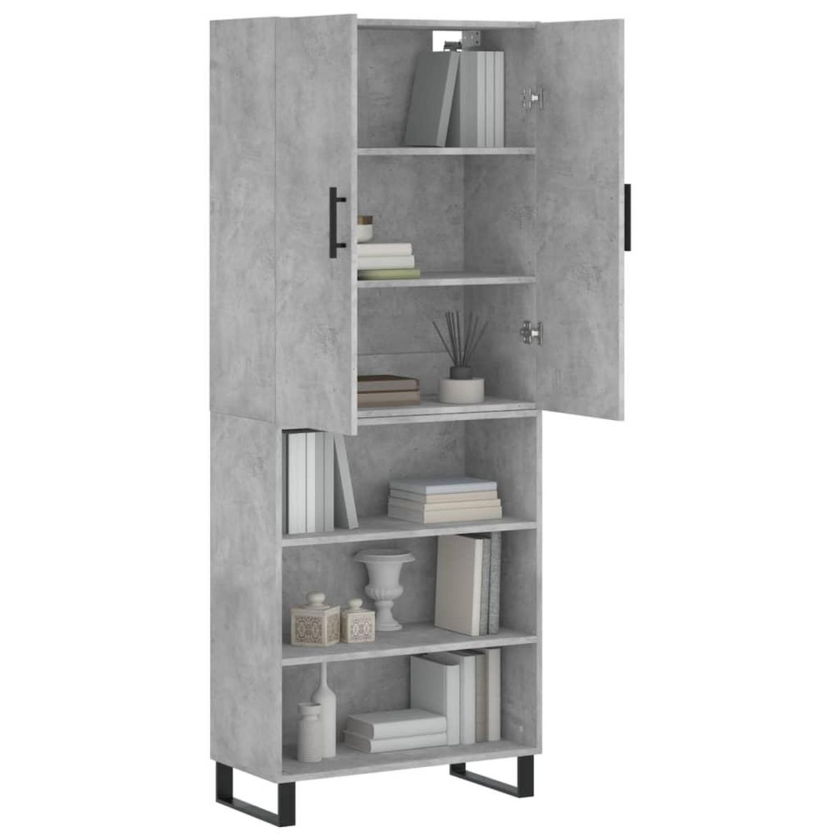VIDAXL Buffet haut Gris beton 69,5x34x180 cm Bois d'ingenierie