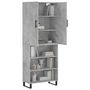 Voir la diapositive 3 : VIDAXL Buffet haut Gris beton 69,5x34x180 cm Bois d'ingenierie