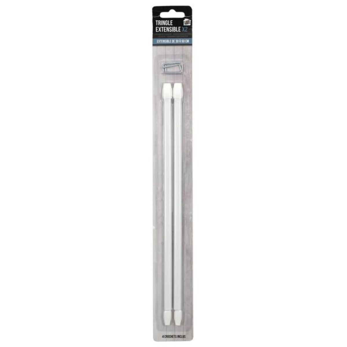Paris Prix Lot de 2 Tringles Extensibles  Paio  30-50cm Blanc