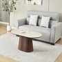 Voir la diapositive 2 : Habitat et Jardin Table basse ovale en céramique  Portofino  - 120 cm -Travertin et marron