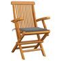 Voir la diapositive 2 : VIDAXL Chaises de jardin avec coussins gris lot de 2 Bois teck massif