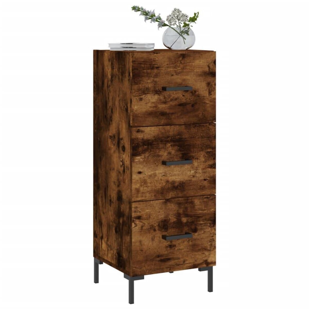 VIDAXL Buffet Chene fume 34,5x34x90 cm Bois d'ingenierie