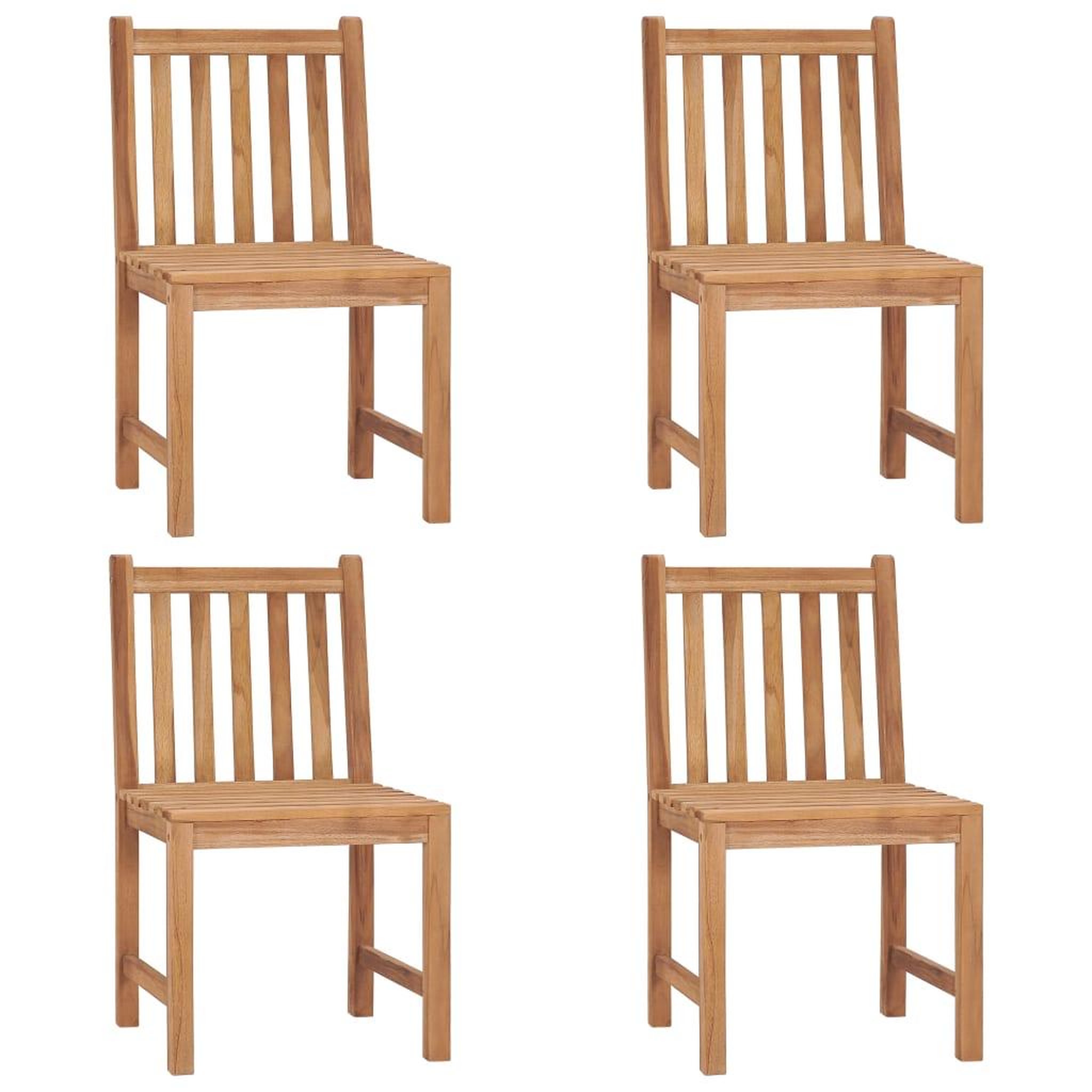 Voir la diapositive 3 : VIDAXL Chaises de jardin lot de 4 avec coussins Bois de teck massif