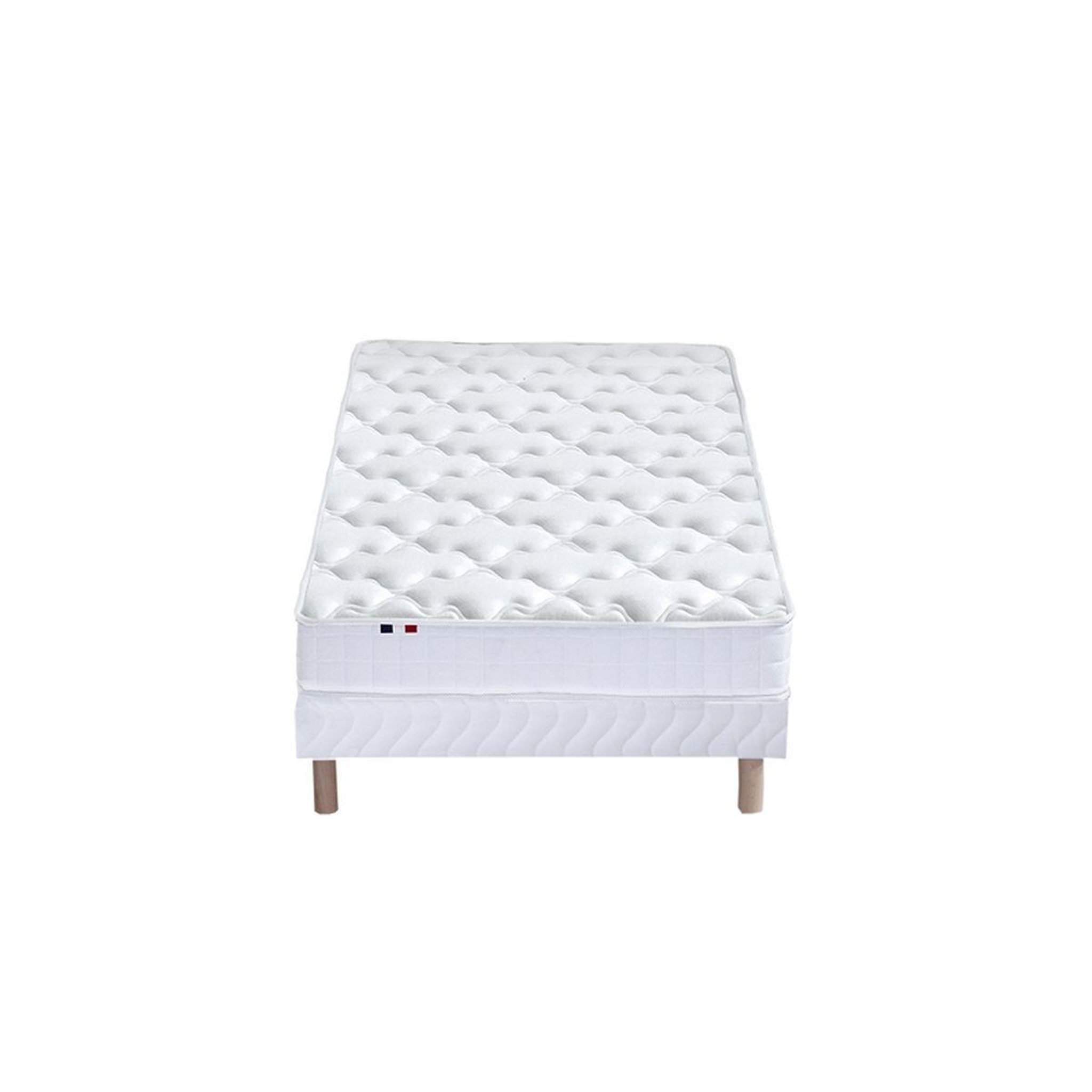 Voir la diapositive 3 : Ensemble Matelas accueil mémoire de forme + Sommier 90 x 190 cm MAM AZUR