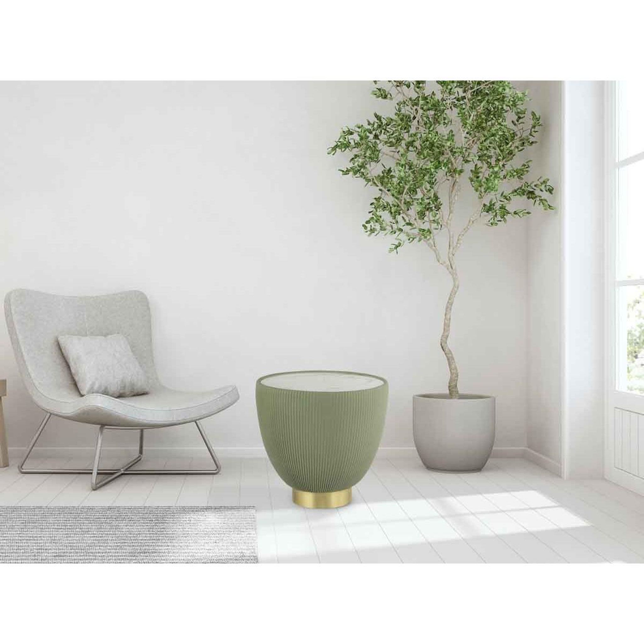 Voir la diapositive 6 : Paris Prix Table d'appoint design  jokai  47cm vert & or
