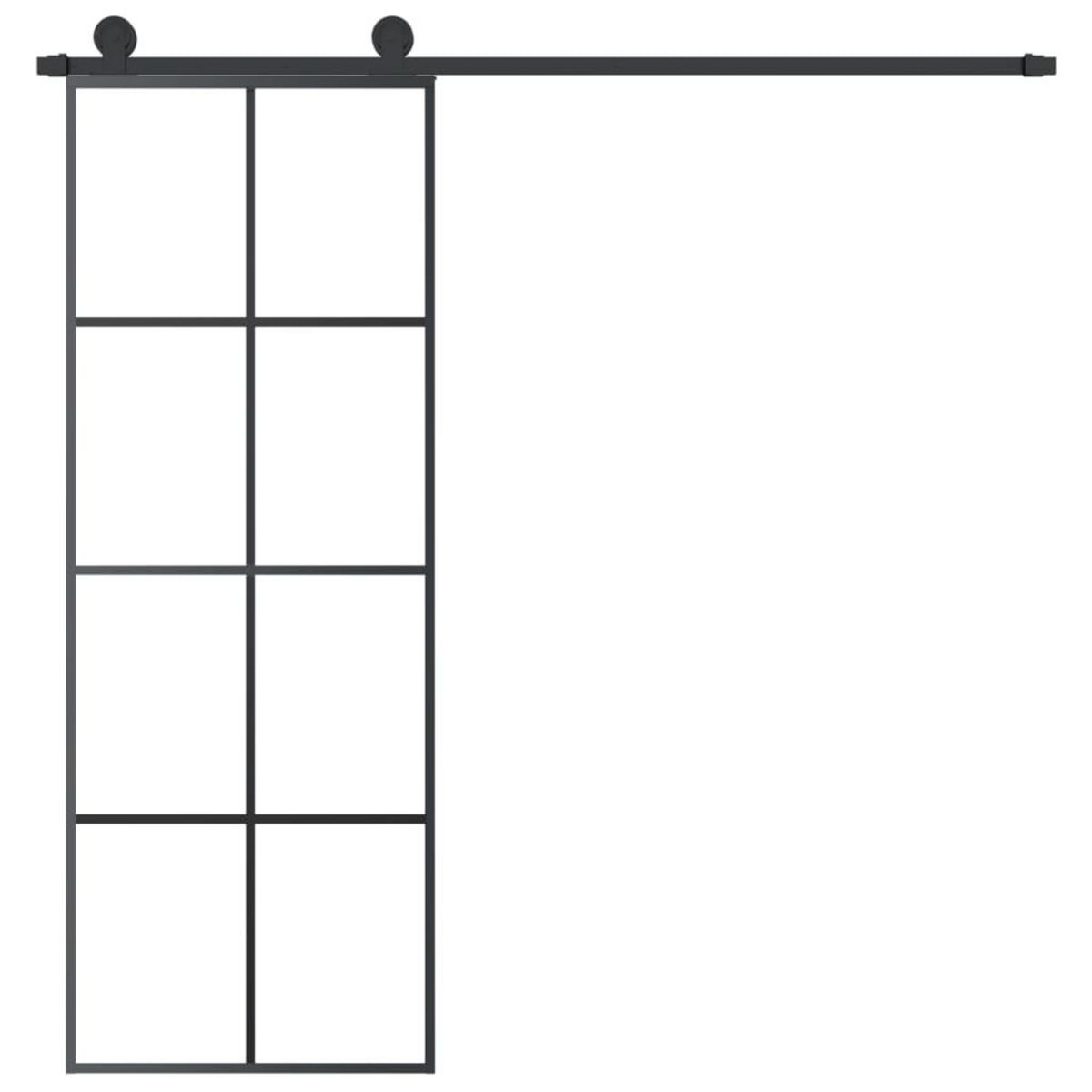 VIDAXL Porte coulissante avec kit de quincaillerie 76x205 cm Verre ESG