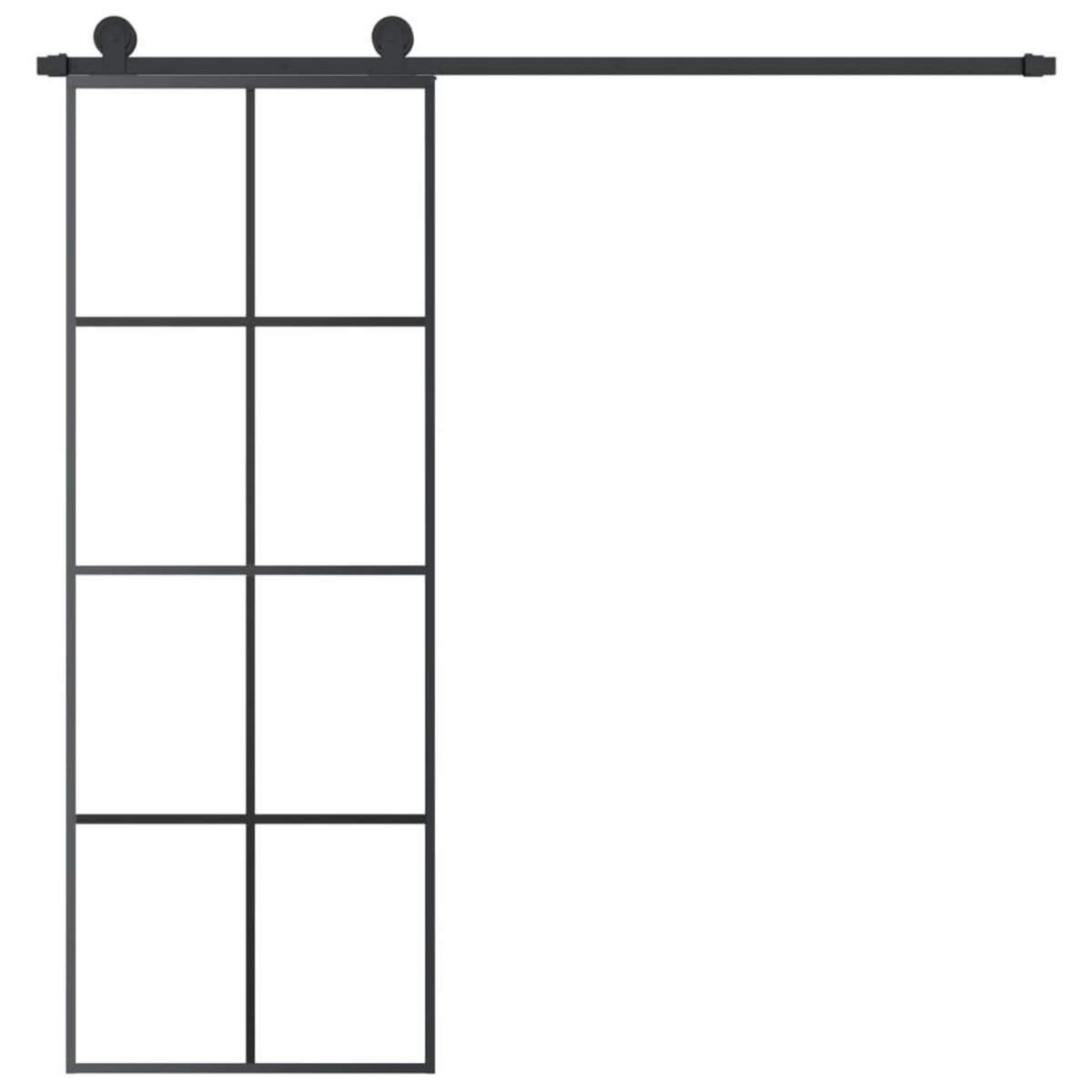 VIDAXL Porte coulissante avec kit de quincaillerie 76x205 cm Verre ESG