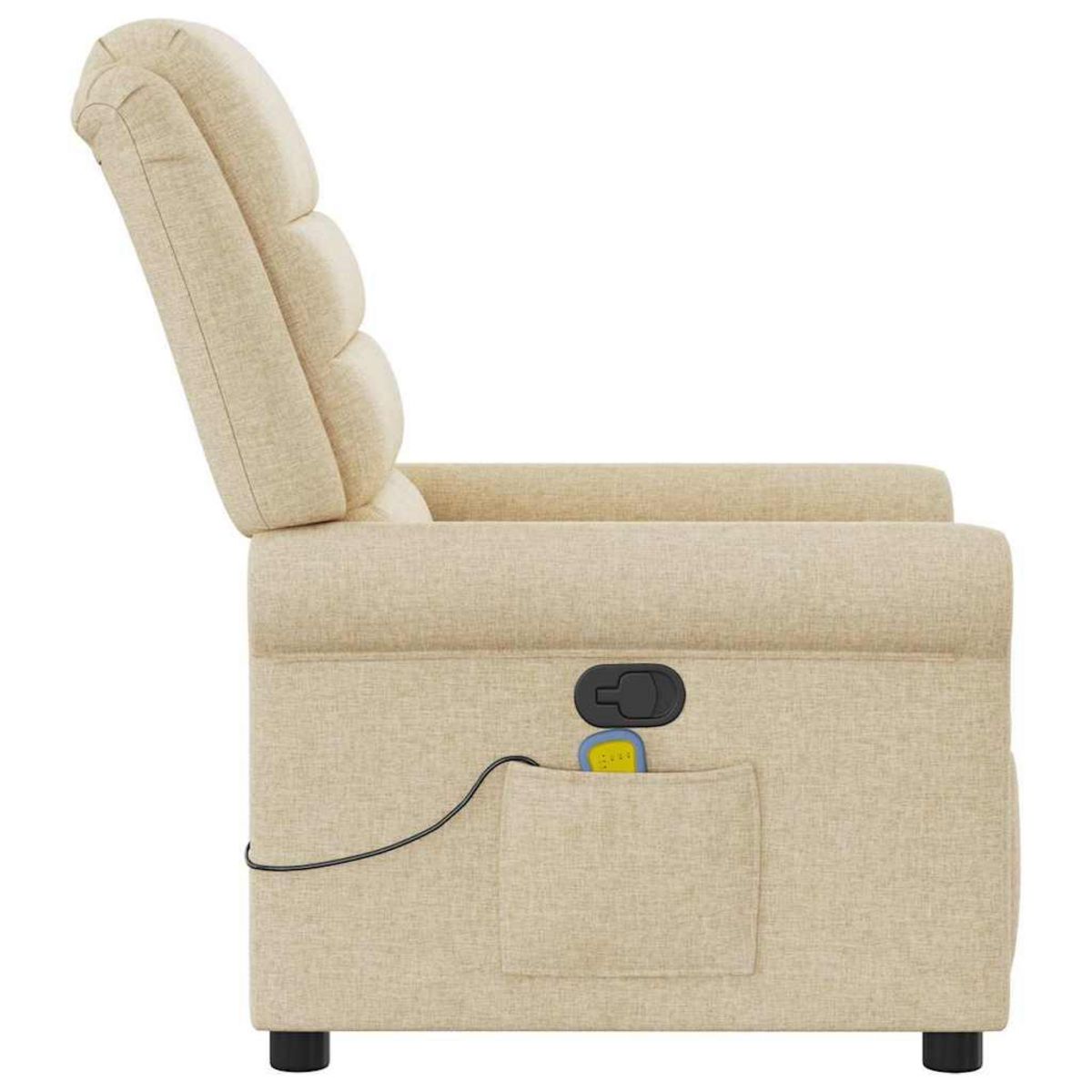 VIDAXL Fauteuil de massage inclinable Creme Tissu