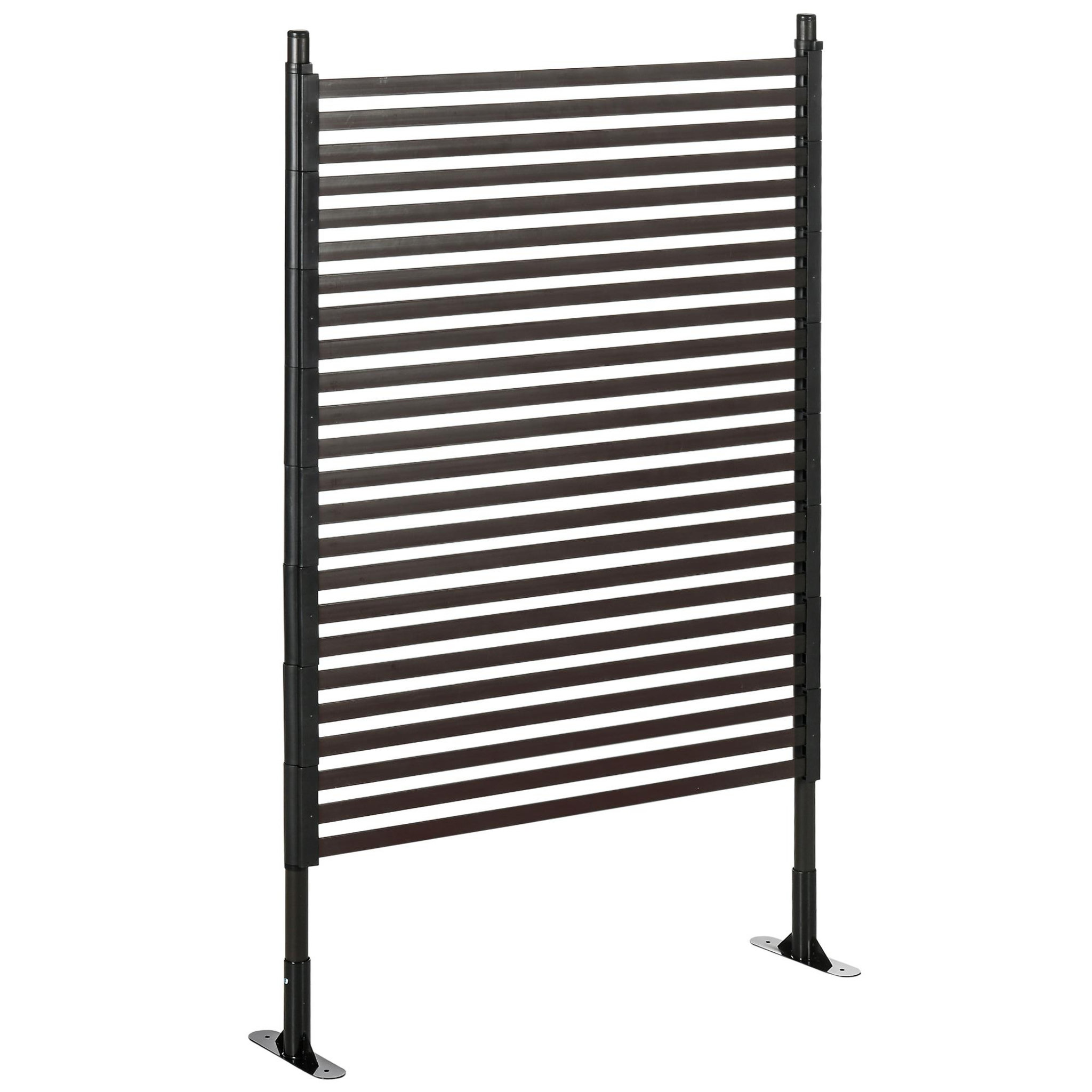 OUTSUNNY Clôture de jardin panneau en métal revêtement PE - dim. 93L x 22l x 150H cm - marron foncé
