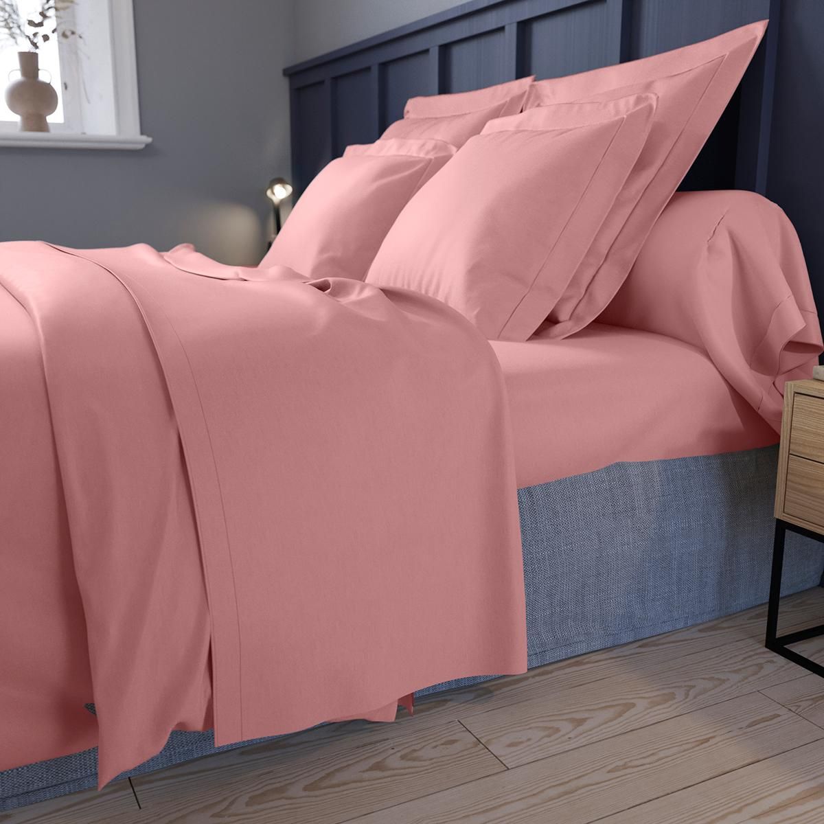 DODO Drap housse Partition Satin de coton Coloris Rose