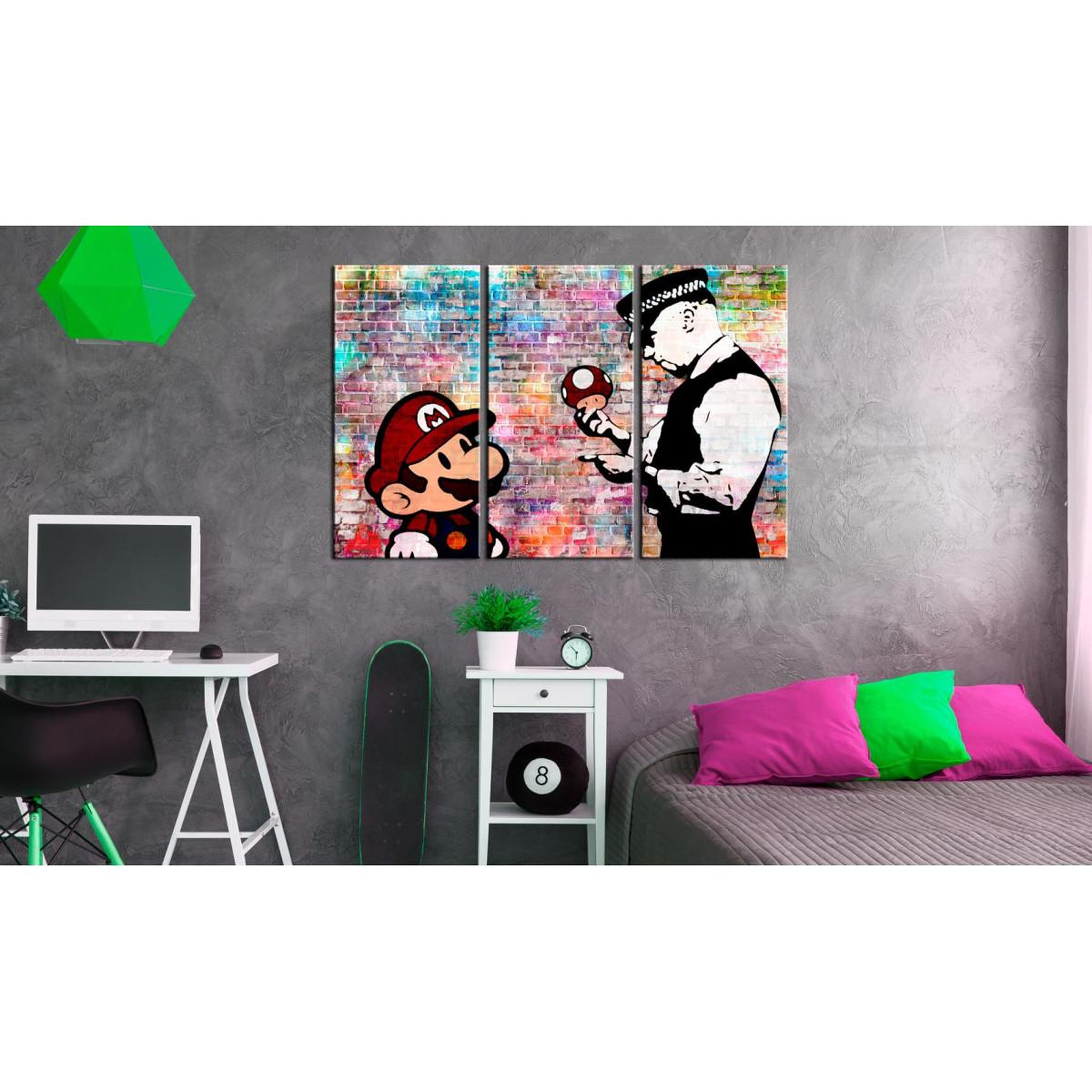 Voir la diapositive 2 : Paris Prix Tableau Imprimé  Rainbow Brick - Banksy