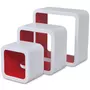VIDAXL Etageres murales Forme de cube 6 pcs Blanc et rouge