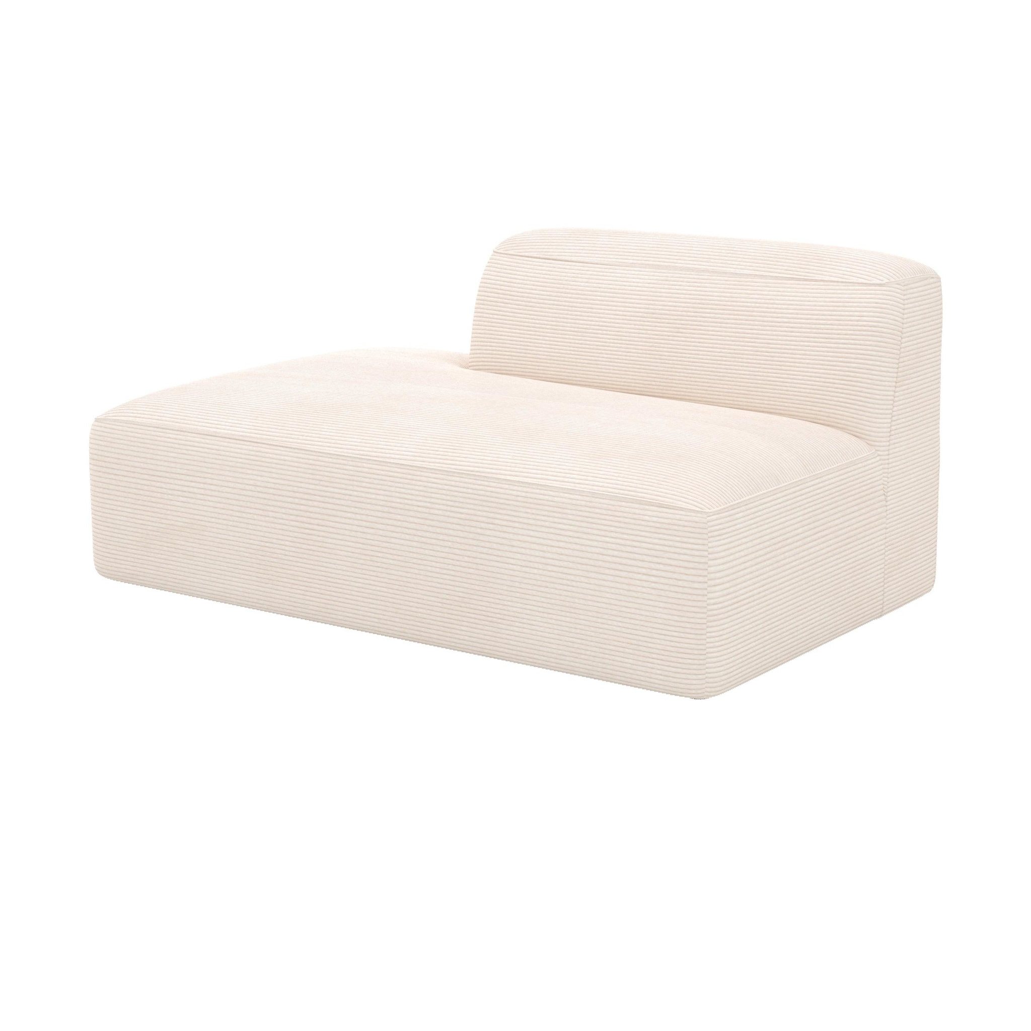 MAISON PAVANE Méridienne dossier à droite pour canapé modulable en velours blanc-mina