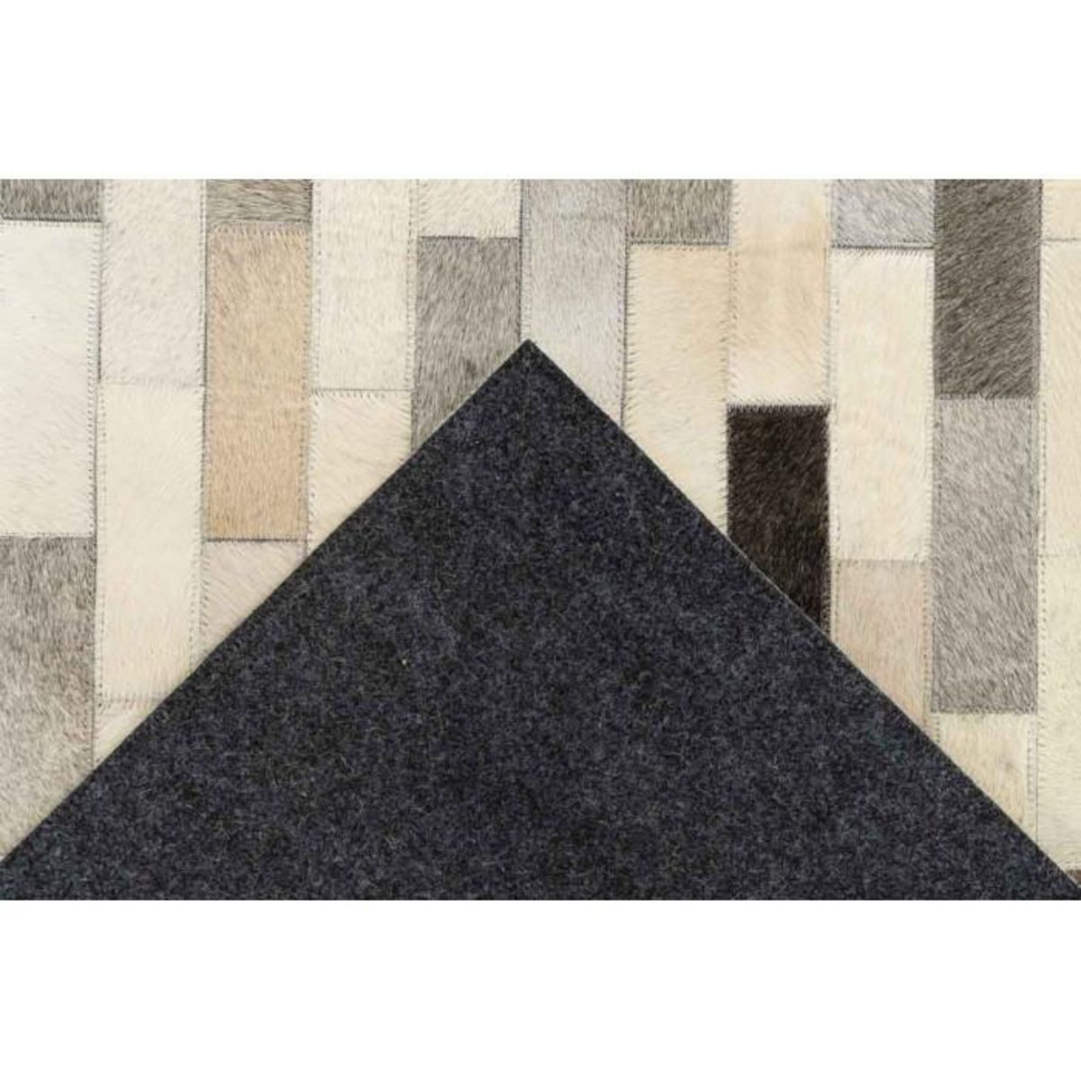 Paris Prix Tapis Imprimé Fait Main en Cuir  Ravi  Gris