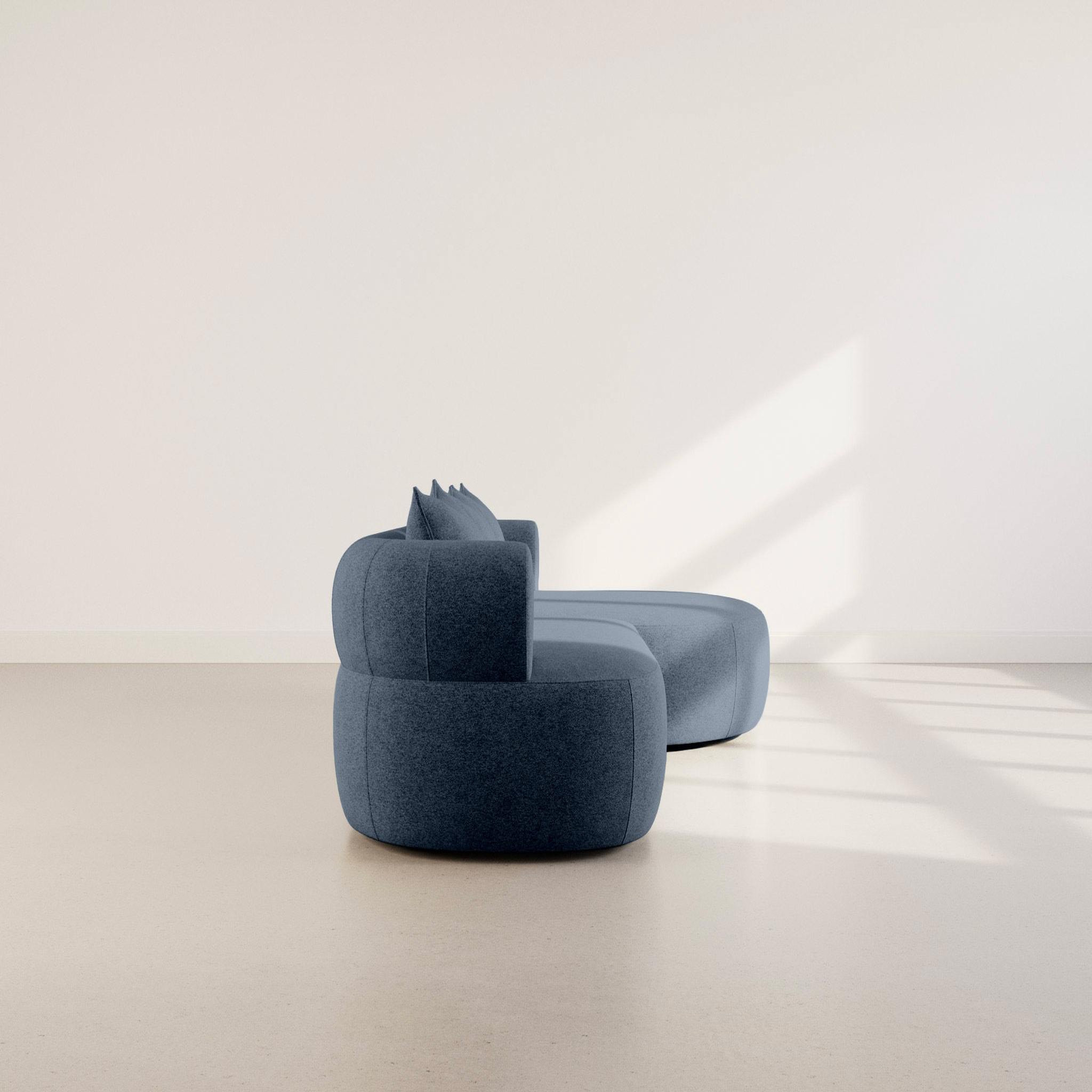 Voir la diapositive 6 : BEST MOBILIER Angela - canapé d'angle droit 4 places en velours texturé