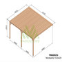 Voir la diapositive 3 : JARDIDECO Pergola adossée en bois Montpellier 500 x 400 cm - Maderland
