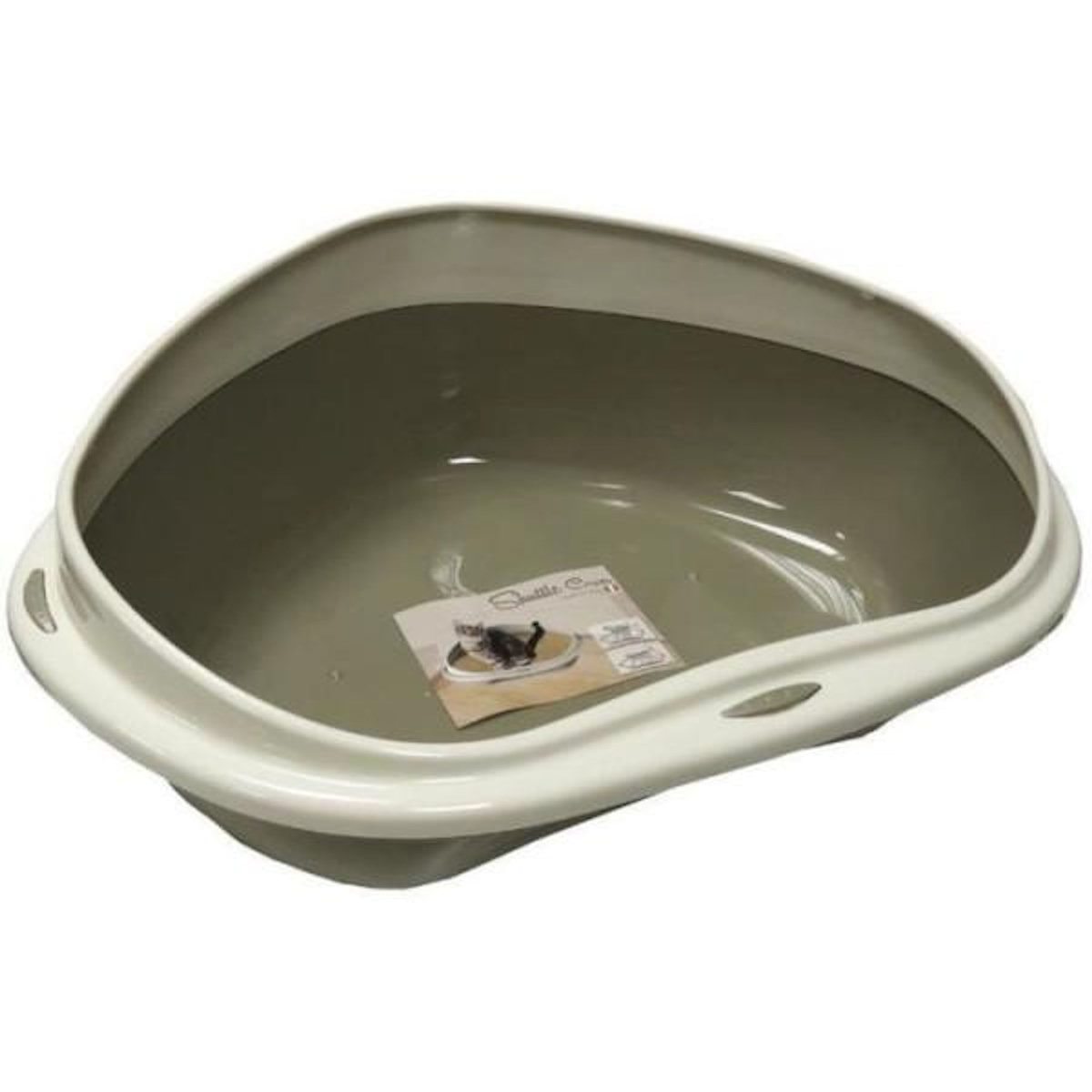 AIME AIME Bac a litiere d'angle + Rebord - 58 x 48 x 20,5 cm - Pour chat