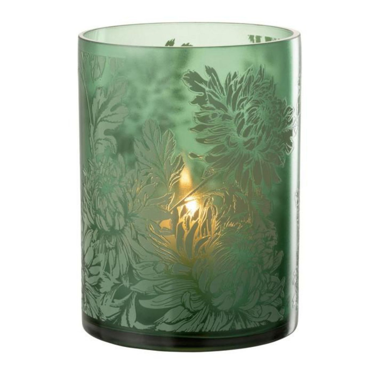 Paris Prix Photophore Design en Verre  Flora  24cm Vert