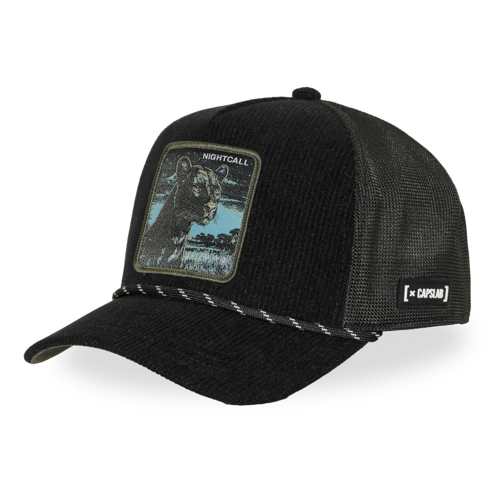 CAPSLAB Casquette trucker  premium avec filet  nightcall. Coloris disponibles : Noir