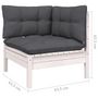 Voir la diapositive 6 : VIDAXL Salon de jardin 5 pcs avec coussins blanc bois de pin