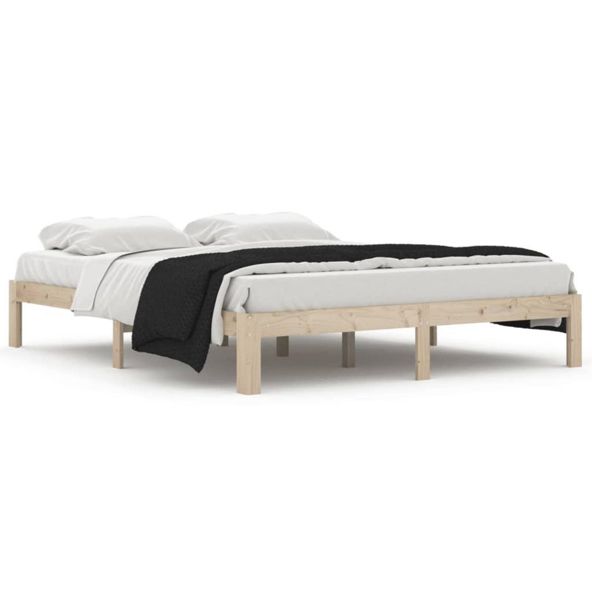 VIDAXL Cadre de lit sans matelas bois massif de pin 160x200 cm
