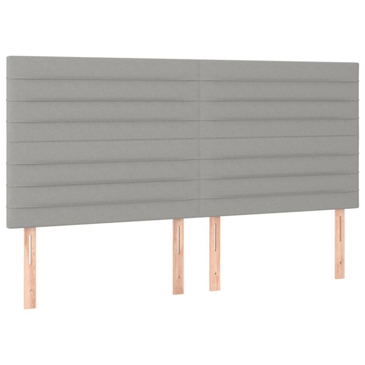 VIDAXL Tete de lit a LED Gris clair 200x5x118/128 cm Tissu