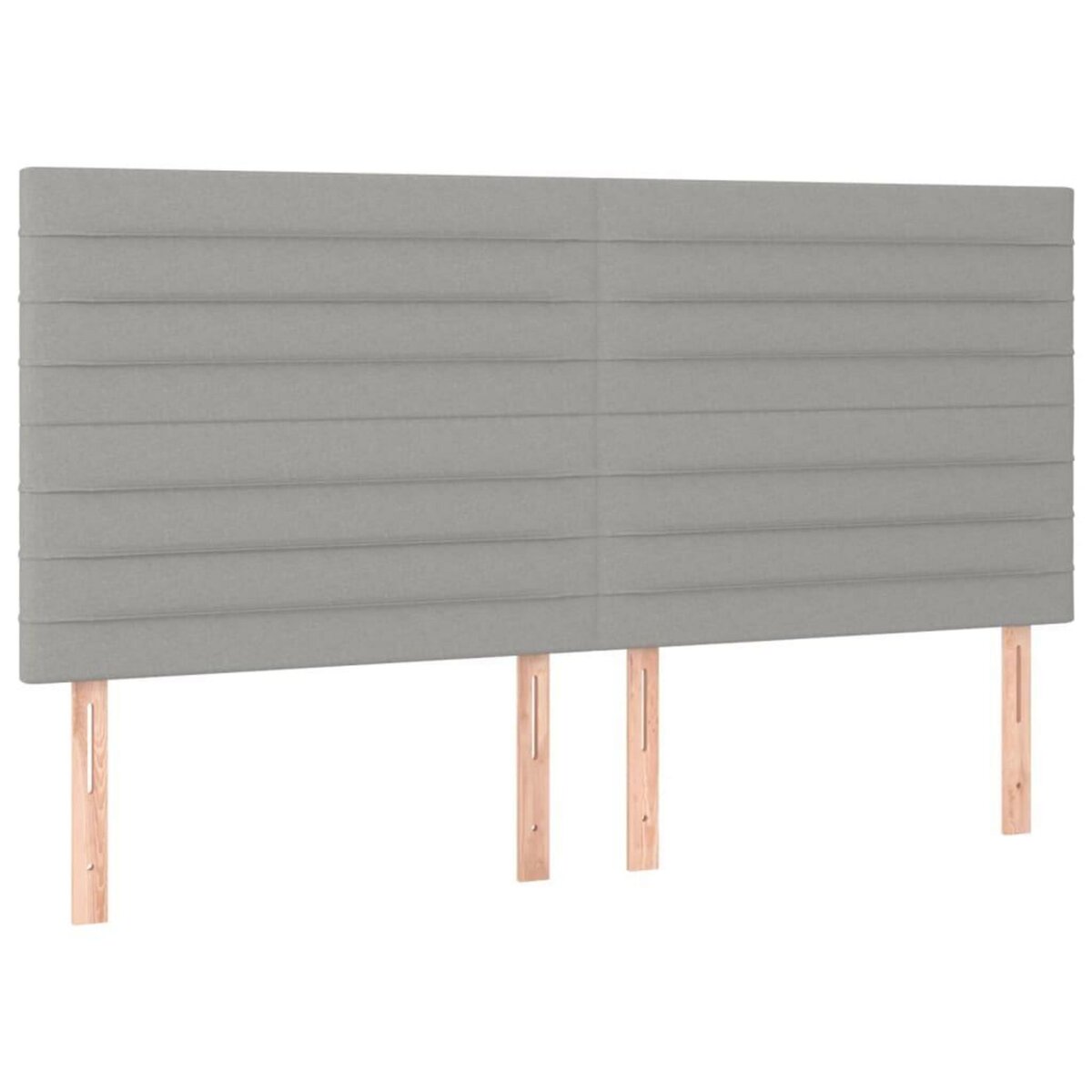 VIDAXL Tete de lit a LED Gris clair 200x5x118/128 cm Tissu