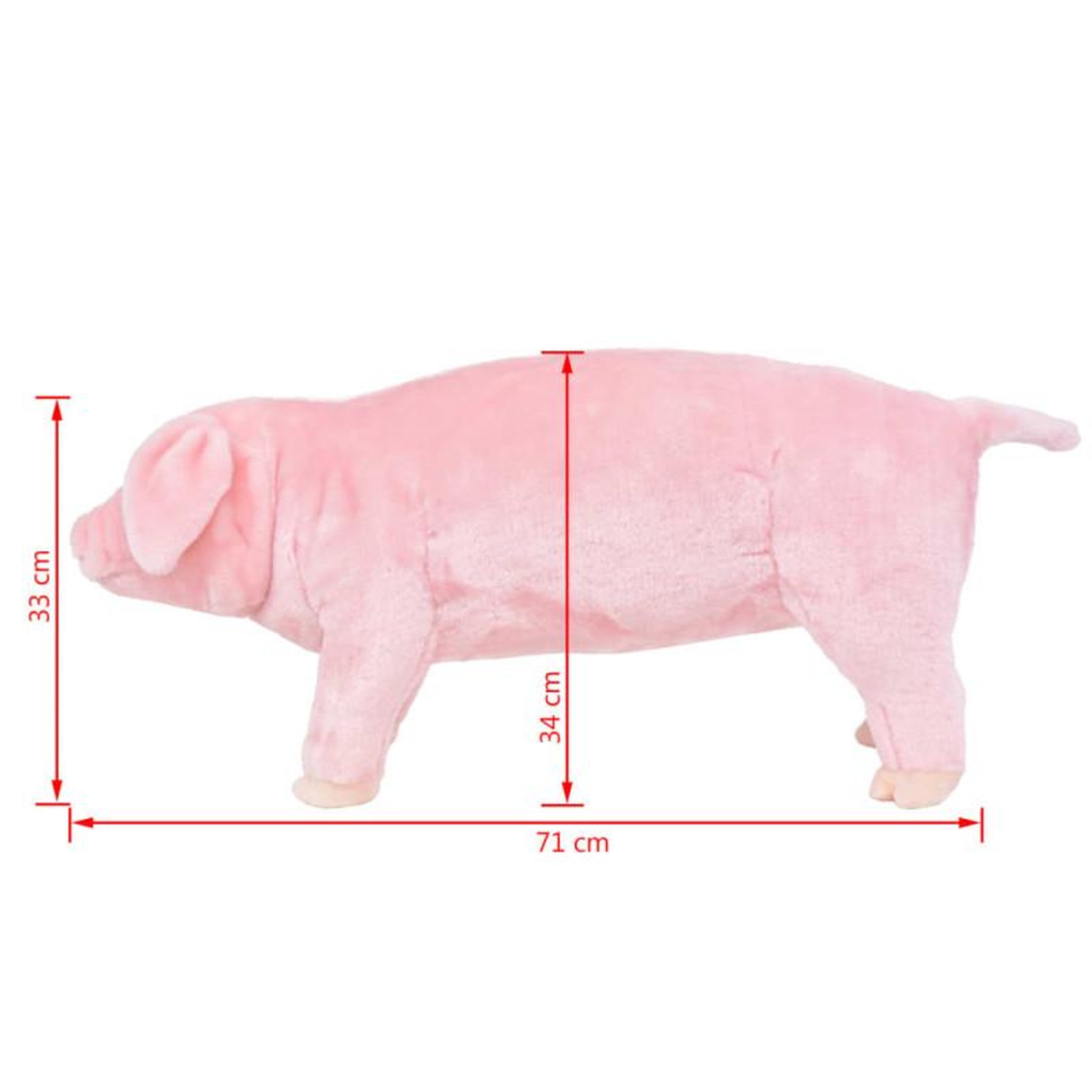 Voir la diapositive 5 : VIDAXL Jouet en peluche Cochon rose XXL