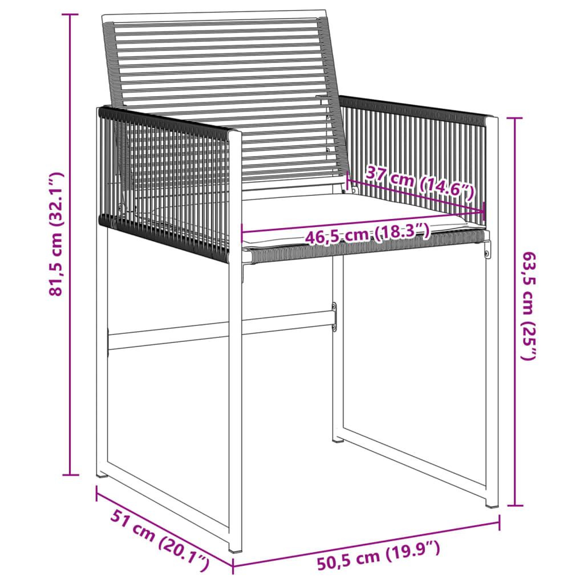 Voir la diapositive 6 : VIDAXL Chaises de jardin lot de 4 avec coussins noir resine tressee
