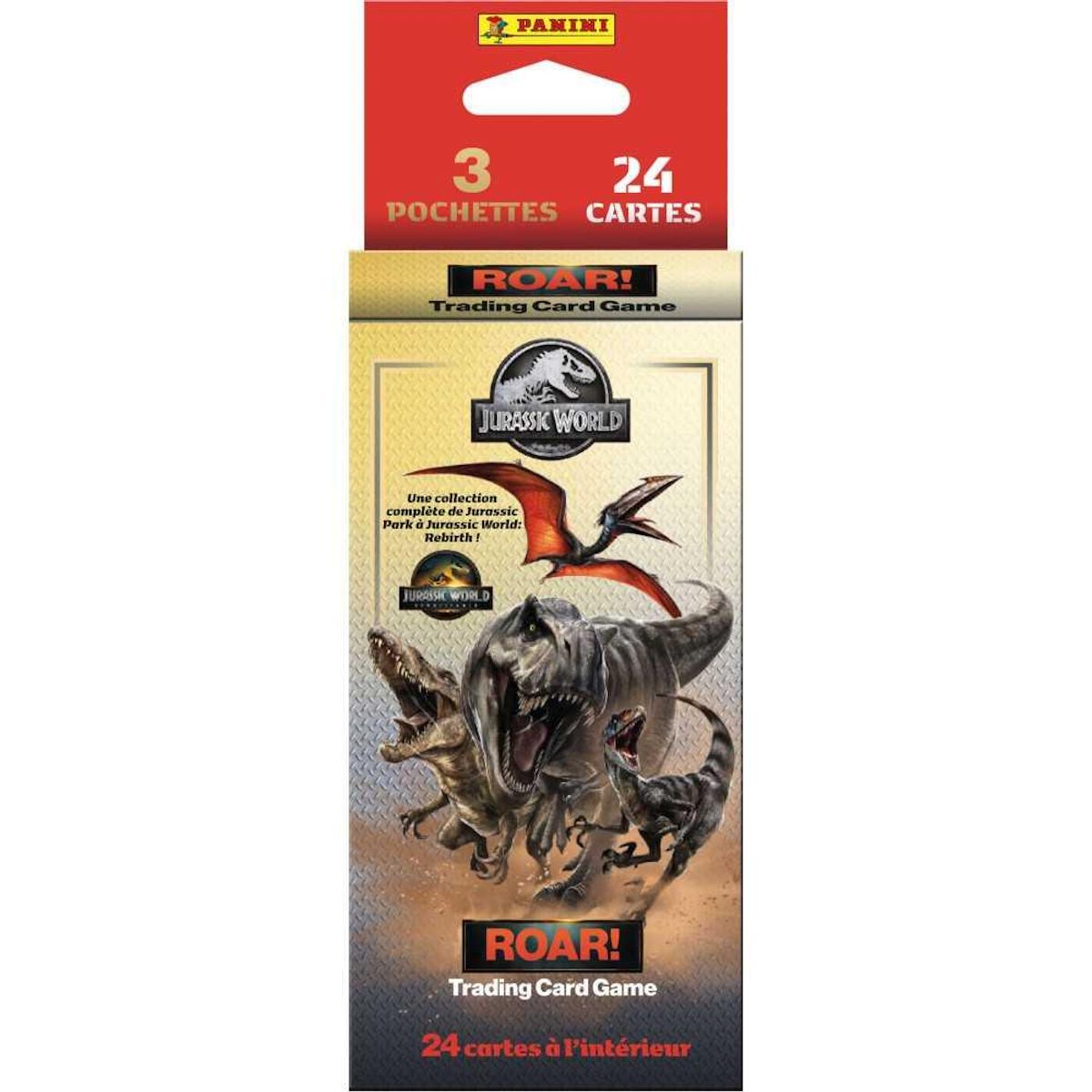 Panini Blister - PANINI - JURASSIC WORLD 4 TCG - 3 pochettes - 24 cartes