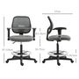 Voir la diapositive 3 : VINSETTO Chaise de bureau assise haute réglable accoudoirs réglables pivotante 360° tissu gris chiné