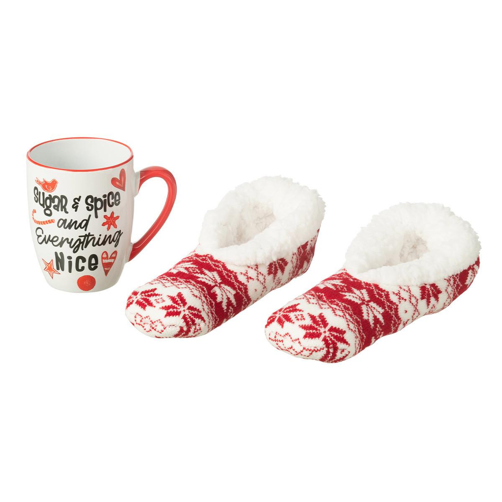 Voir la diapositive 2 : J-LINE Mug en céramique & chausson  nice  22cm rouge