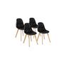 Voir la diapositive 2 : Lot de 4 chaises assise PU pieds bois massif CARLA