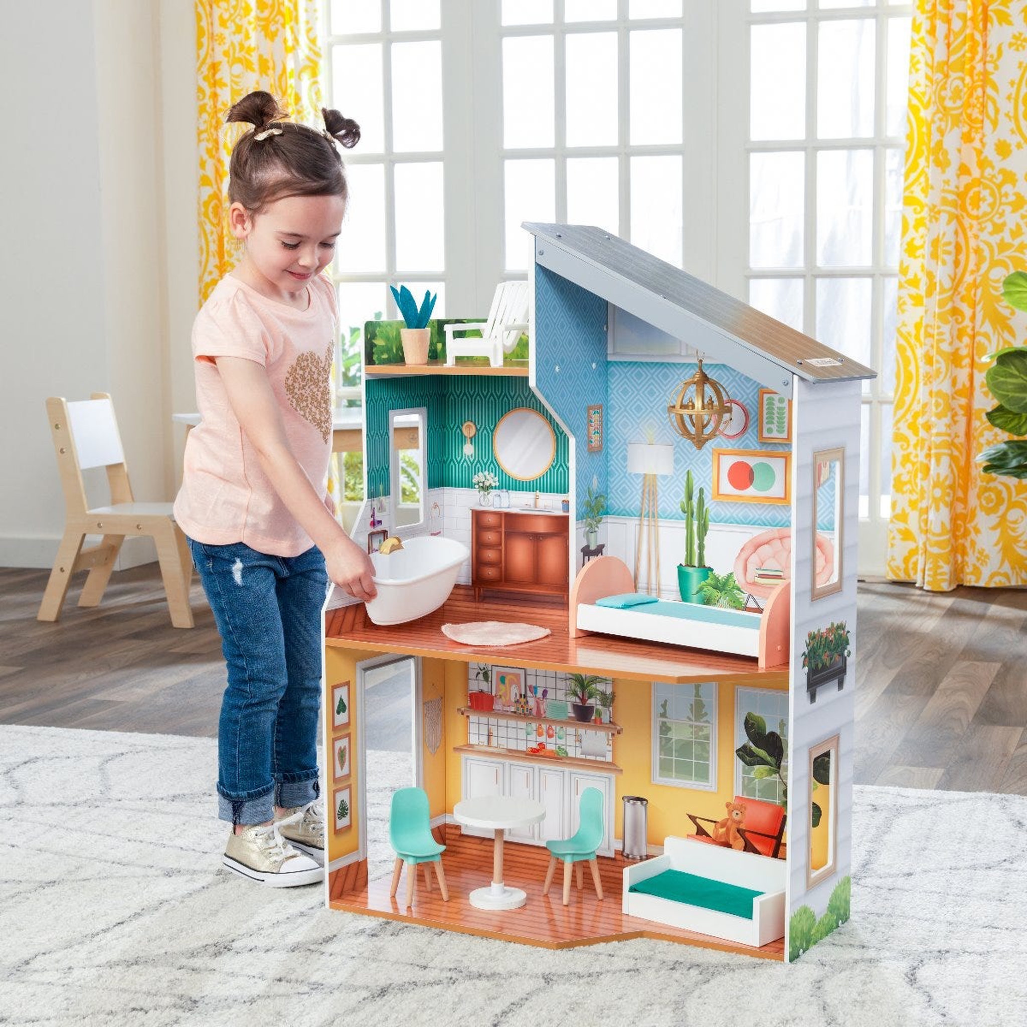 Voir la diapositive 3 : Kidkraft Maison de poupées en bois - Emily