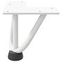 Voir la diapositive 5 : VIDAXL Pieds de table en forme d'epingle a cheveux 4 pcs blanc 10 cm