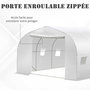 Voir la diapositive 4 : OUTSUNNY Serre tunnel de jardin dim. 3,5L x 3l x 2H m porte + 6 fenêtres enroulables acier galvanisé bâche PE haute densité blanc